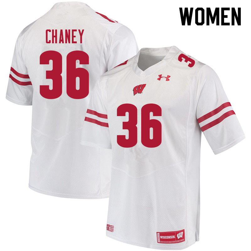 Women #36 Jake Chaney Wisconsin Badgers College Football Jerseys Sale-White - Click Image to Close